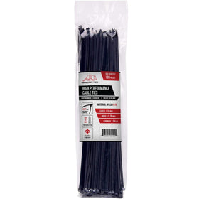 Armour Ties weather-resistant black nylon withstands harsh environments.