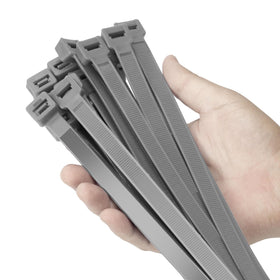 Armpow 12 inch silver zip ties ideal for outdoor fastenings.