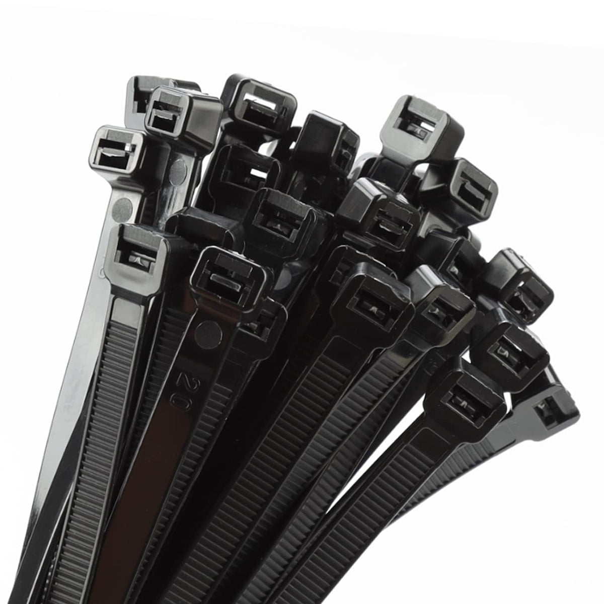 Armpow 14-inch heavy-duty zip ties with 200 lbs strength for indoor and outdoor use.
