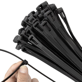 Armpow 16 inch recoverable zip ties in a coil for outdoor wiring management.