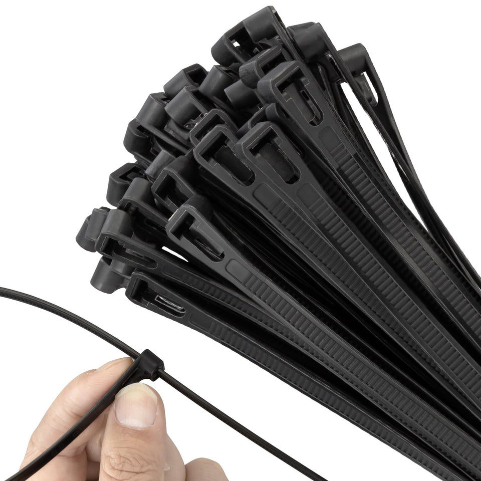 Armpow 16 inch recoverable zip ties in a coil for outdoor wiring management.