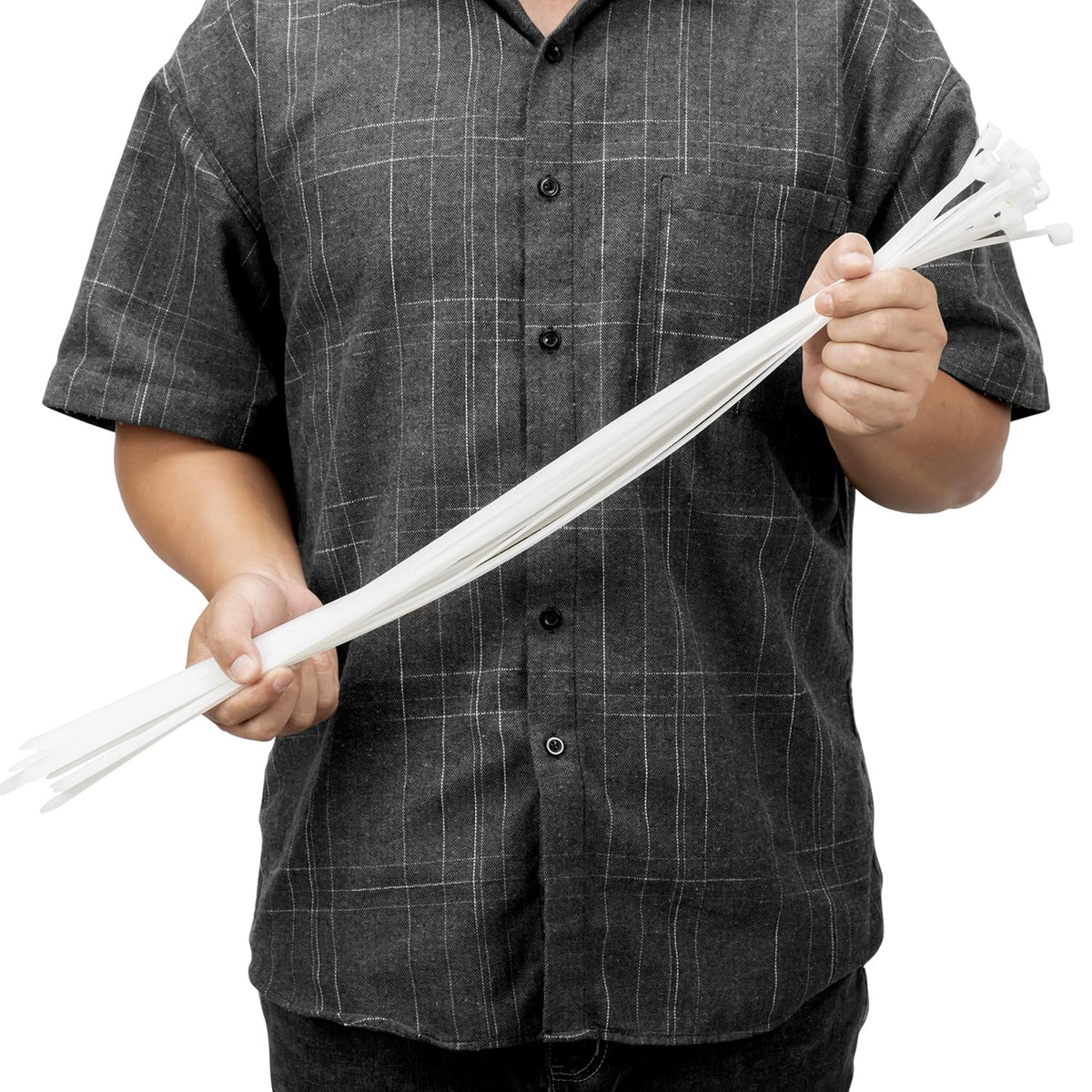 Armpow 24in white zip ties with 250 lb capacity for heavy-duty securing
