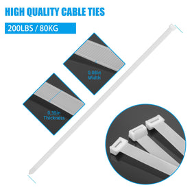 Armpow 200 lbs nylon 66 heavy-duty zip ties for sturdy indoor and outdoor mounting.