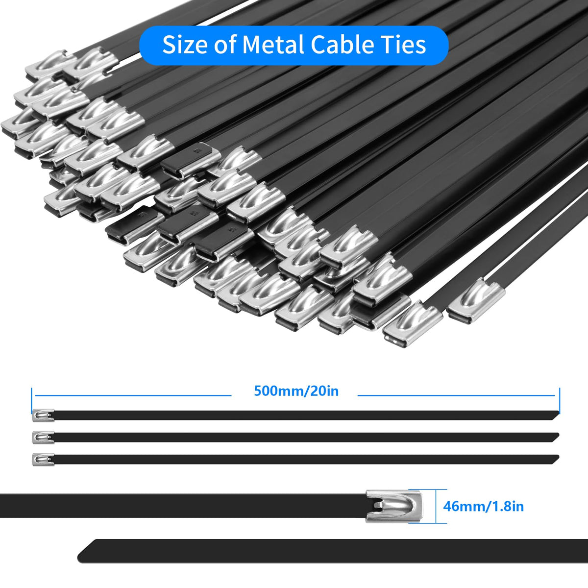 Armpow multipurpose zip ties for machinery, vehicles, farms, cables, and pipes
