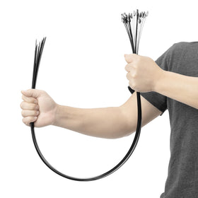 Armpow metal zip ties 48-inch epoxy-coated, durable for outdoor use.