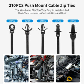 Armpow multi-size nylon cable ties assortment ready for versatile bundling.