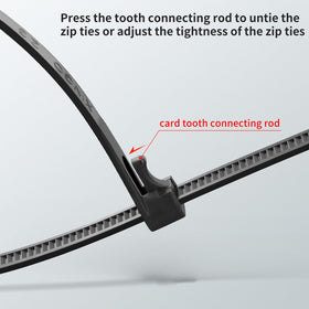 Armpow outdoor 120 lb zip ties securing hoses, wires, or garden lights.