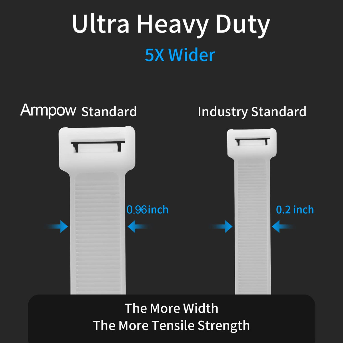 Armpow outdoor UV-resistant zip tie ready for sun and weather.
