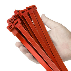 Armpow red 24-inch zip ties in a 50-pack for versatile indoor and outdoor use.