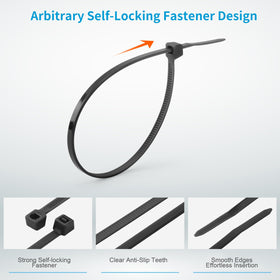 Armpow self-locking design keeps bundles neat and tensioned.