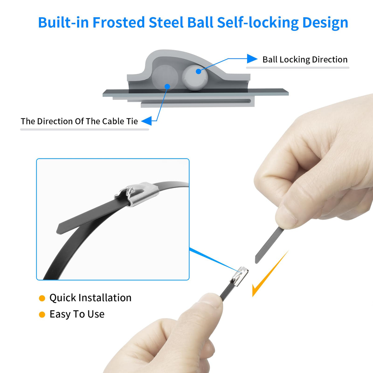 Armpow 304 stainless steel zip ties deliver reliable corrosion resistance.
