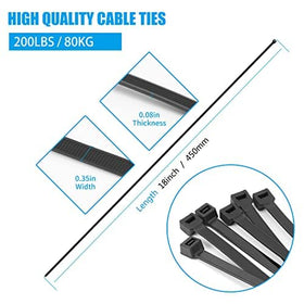 Armpow heavy-duty zip ties bundled around tools and hoses.