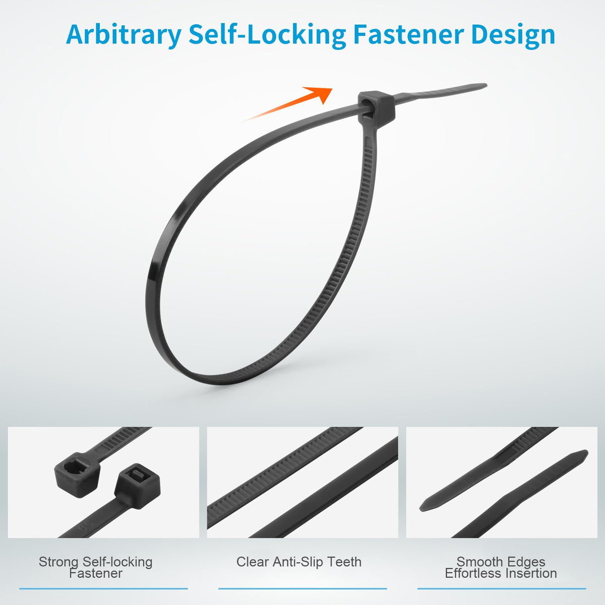 Armpow zip ties for indoor outdoor use withstand sun and cold
