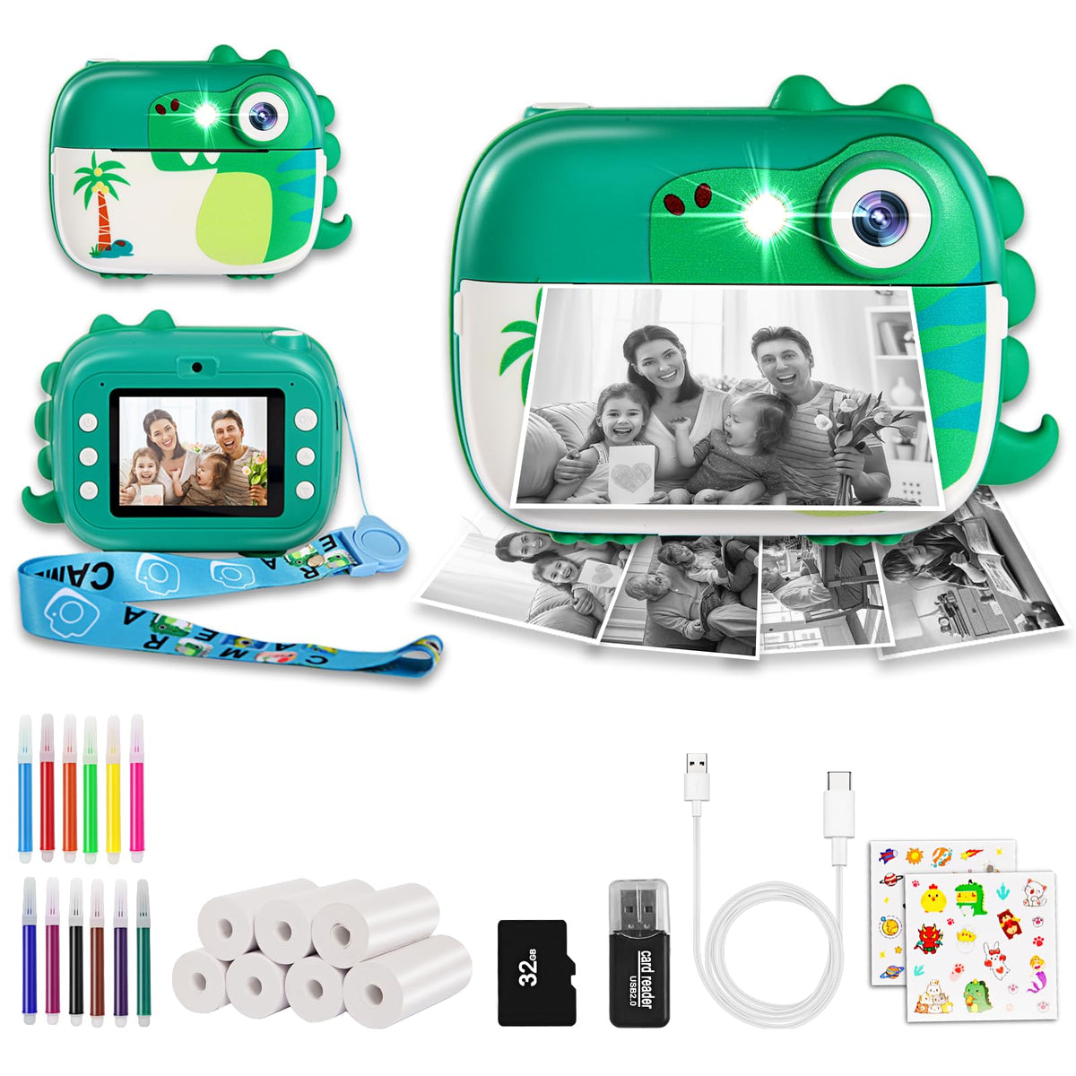 ARNSSIEN kids camera with instant print box for keepsakes on the go