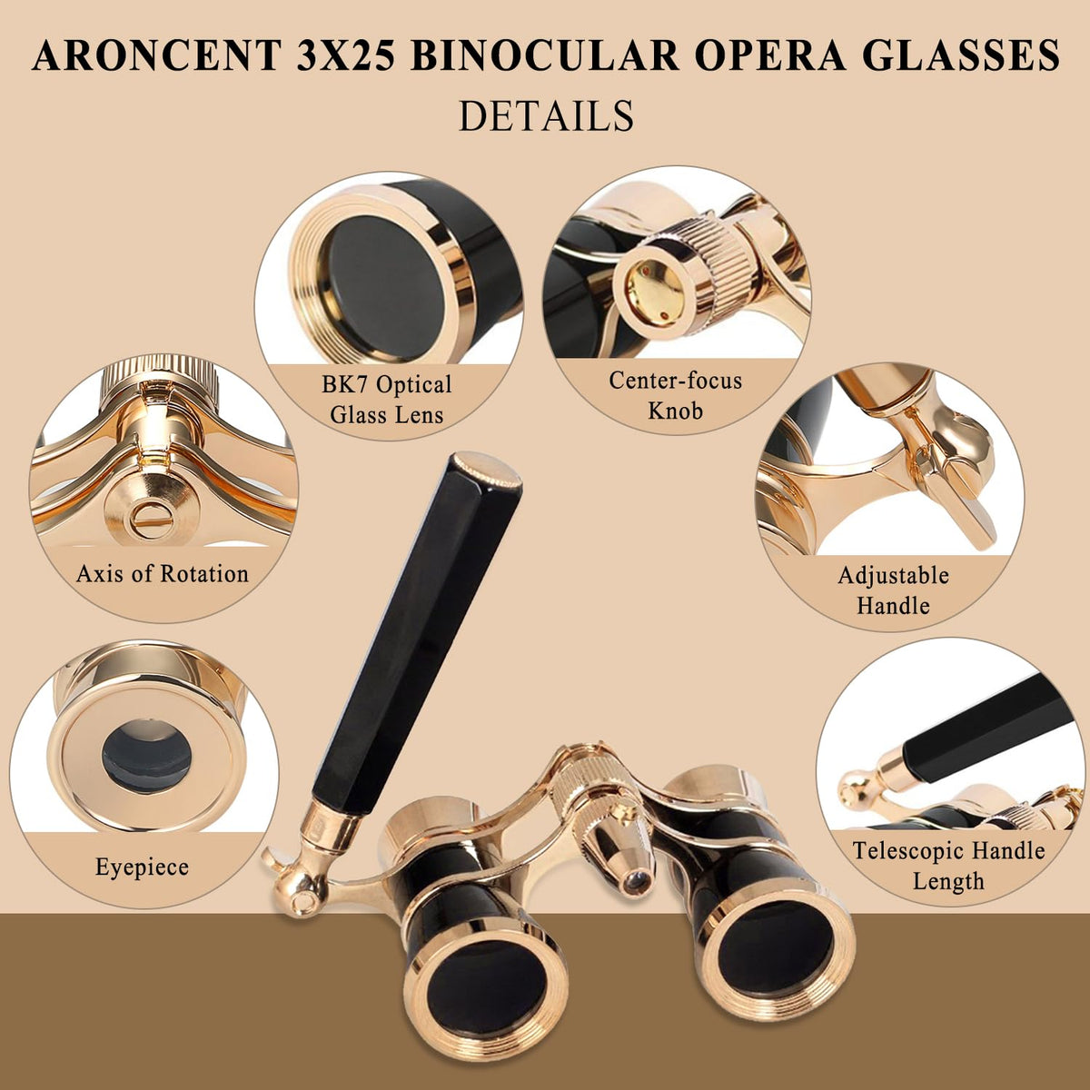 Aroncent close-up of foldable handle demonstrating convenient handheld use