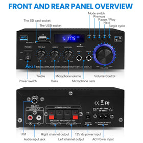 ARRAROWN AK45 hooked to passive speakers showing powerful stereo driving capability