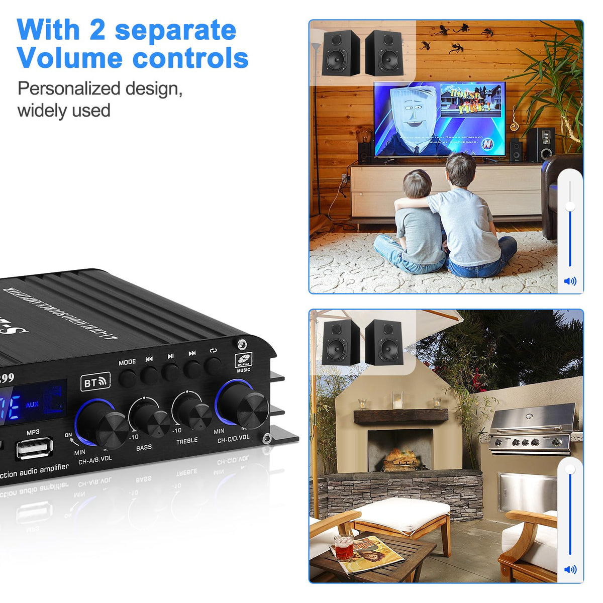 ARRAROWN S-299 connected to active subwoofer demonstrating enhanced low-frequency response