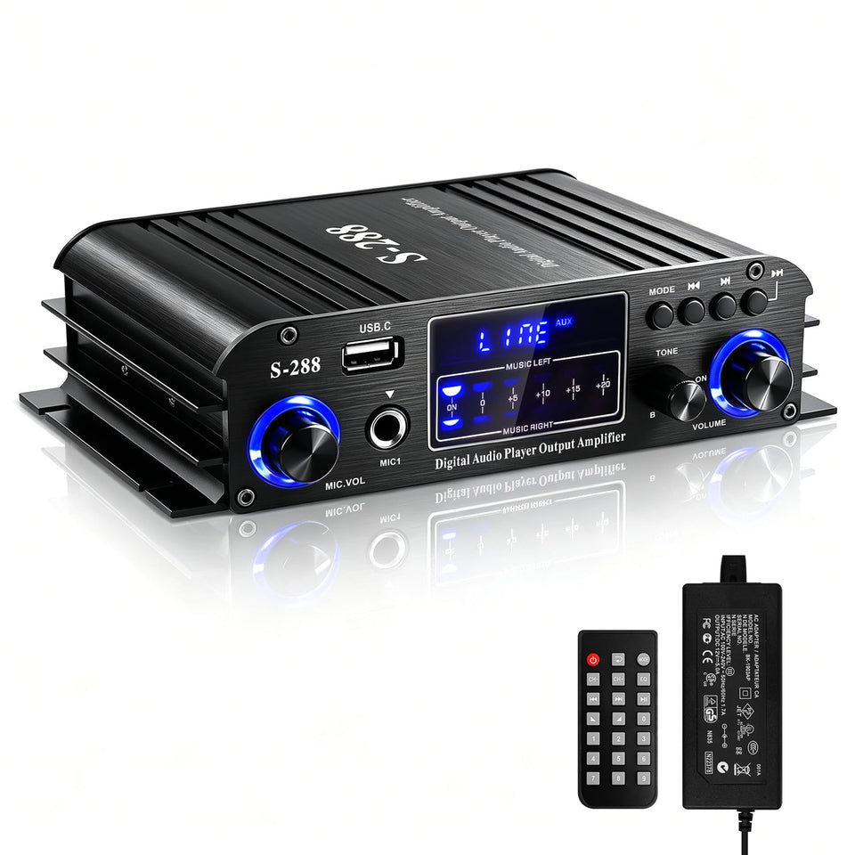 ARRAROWN S-288 front panel view with clear controls and tone knobs for easy adjustments