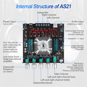 ARRAROWN beside bookshelf speaker and subwoofer to show size and installation scale
