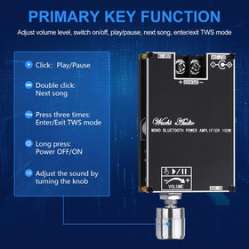 ARRAROWN ZK-1001B TWS setup demonstrates stereo pairing between two boards.