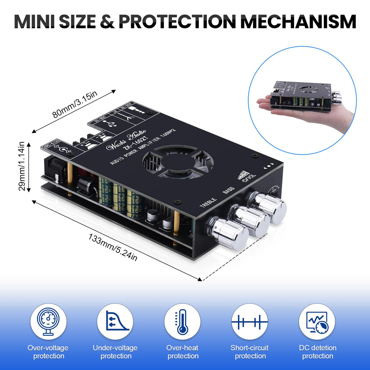 ARRAROWN ZK-1602T uses a quiet, long-life cooling fan for reliability.