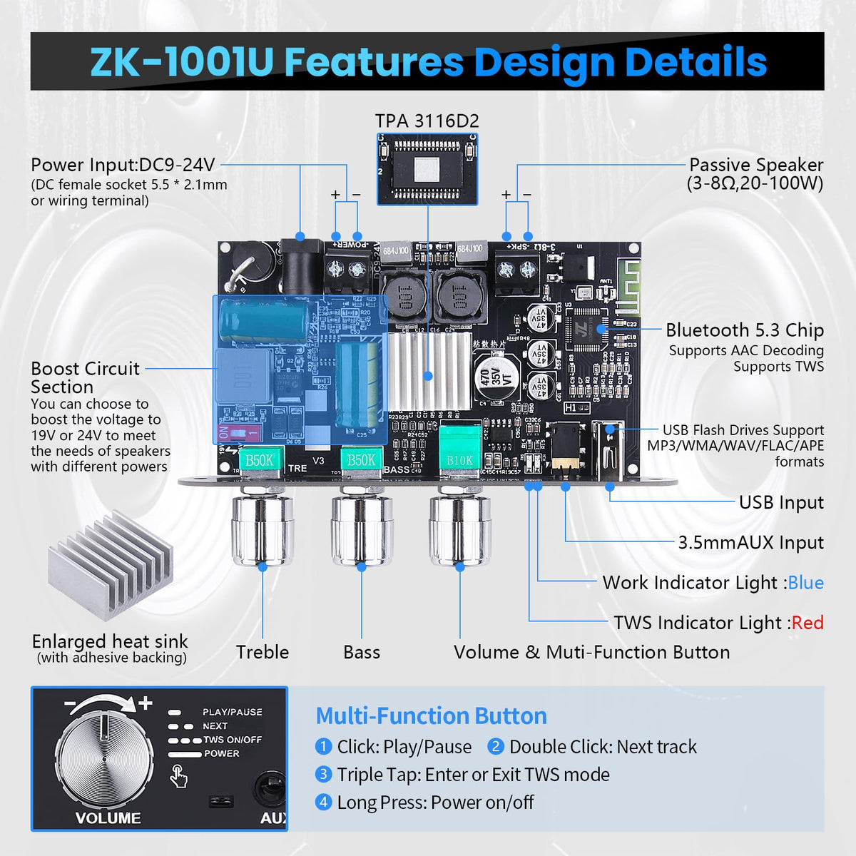 ARRAROWN ZK-1001U multi-function knob for easy control