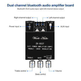 ARRAROWN ZK-502T treble and bass controls tune sound in your room