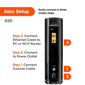 ARRIS G20 supports major providers like Xfinity, Spectrum, Cox.