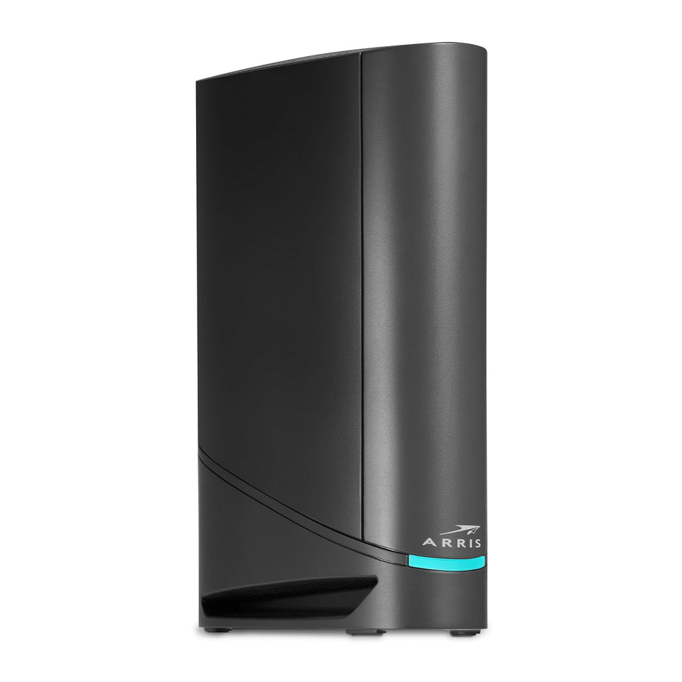 ARRIS G34-RB modem-router front view highlighting compact design for easy placement.