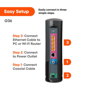 ARRIS G36 setup app for quick configuration.