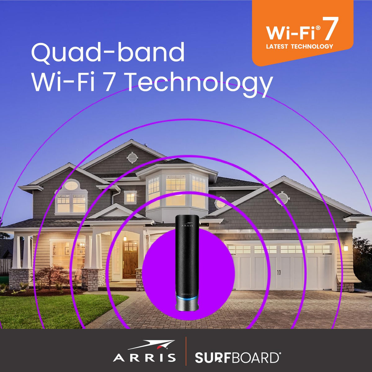 ARRIS G54 Wi‑Fi 7 coverage demonstrating strong signal across a large living area.