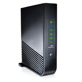 ARRIS NVG468MQ gateway front view highlighting status LEDs for fast home connectivity