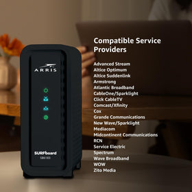 ARRIS SB6183 coax connector detail for secure cable ISP connection advantage