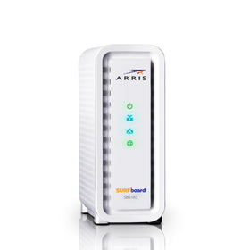 ARRIS SB6183 front view showing compact modem design for small spaces