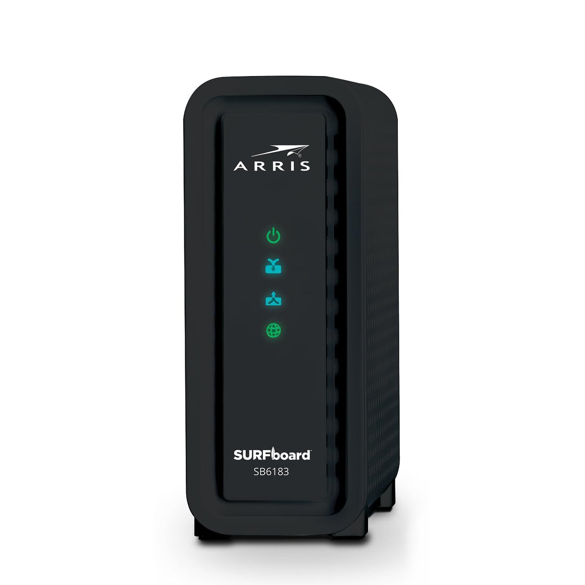 ARRIS SB6183 front view showing compact design and ventilation for better cooling