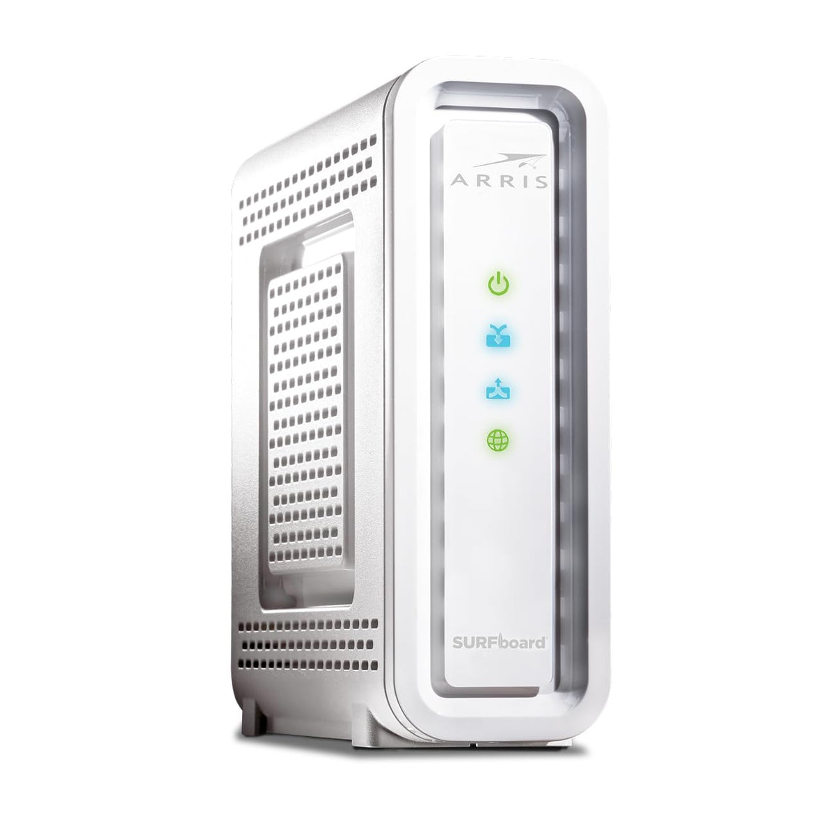 ARRIS SB6190 front view showing compact design for simple placement.