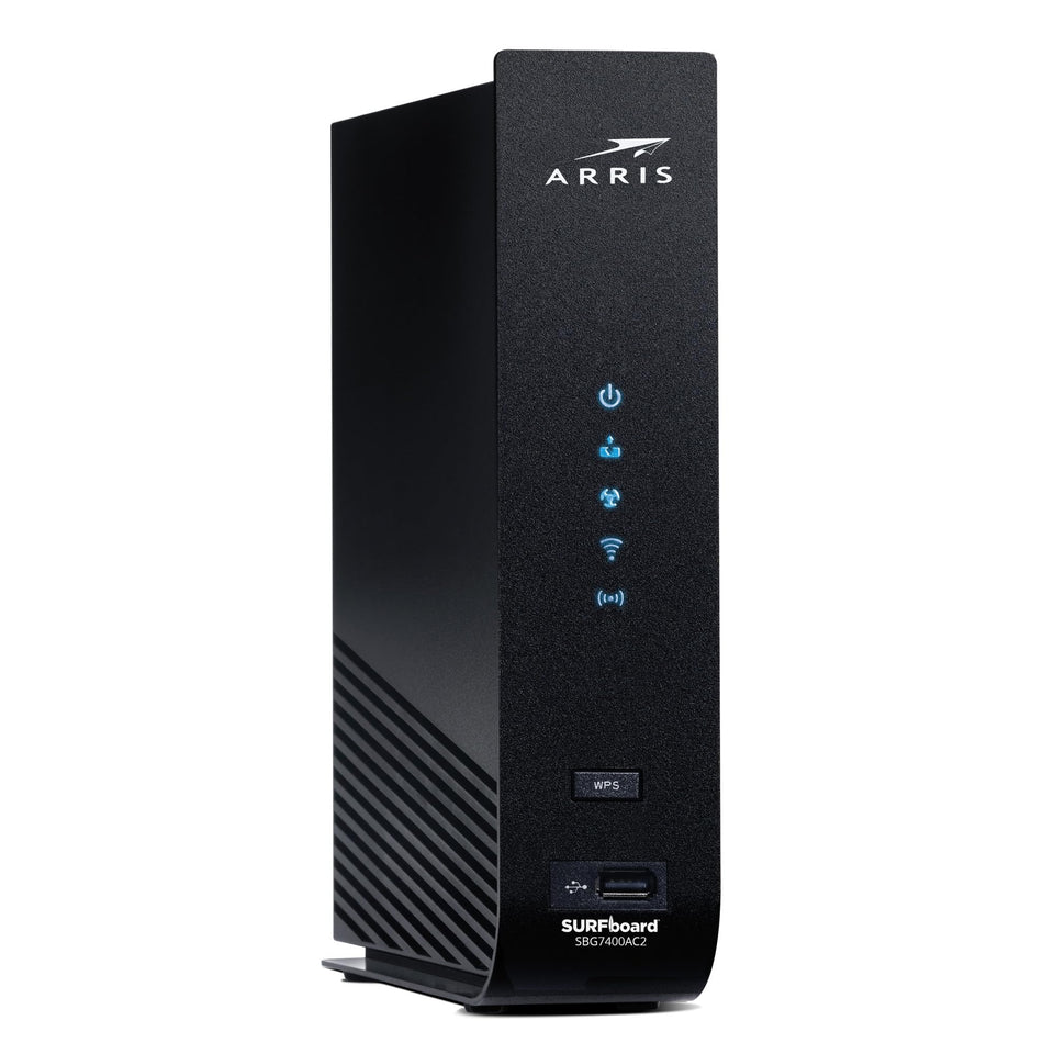 ARRIS SBG7400AC2 front view showing compact design for clutter-free desks