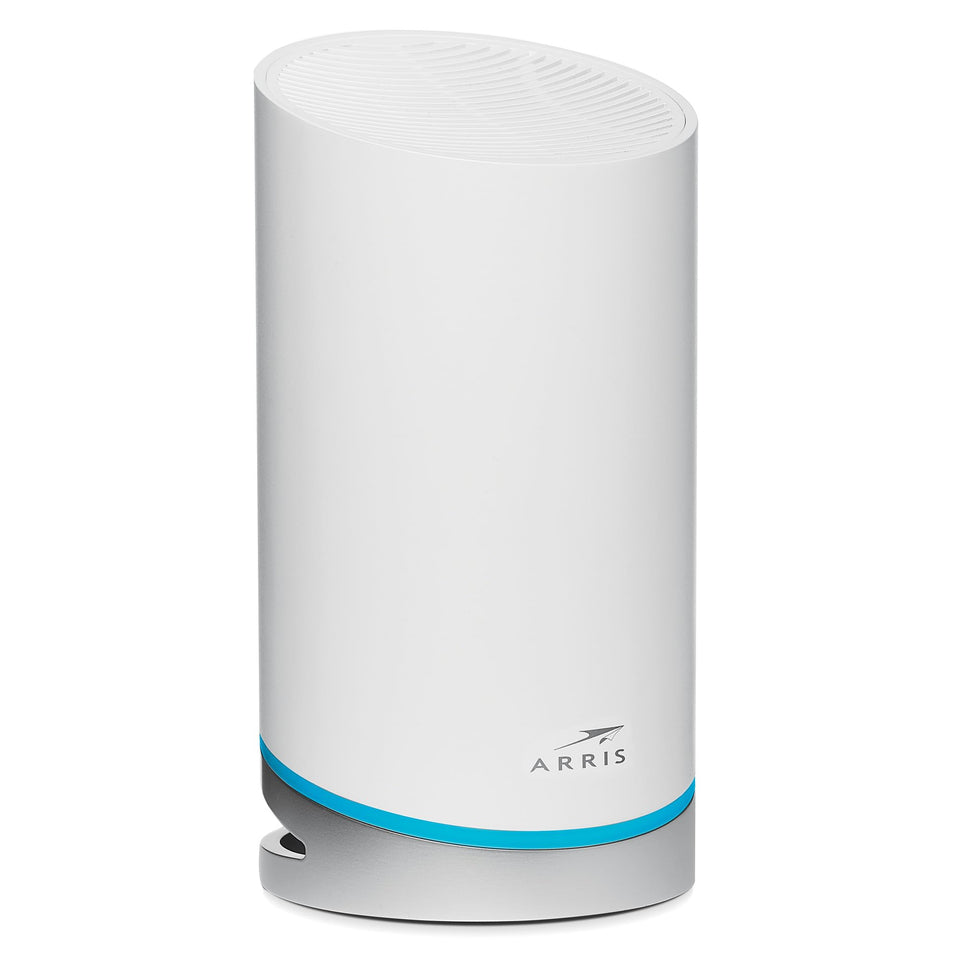ARRIS Surfboard mAX W21 router front view showing robust whole-home coverage.