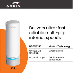 ARRIS SURFboard S33 compact and modern design fits home or office spaces