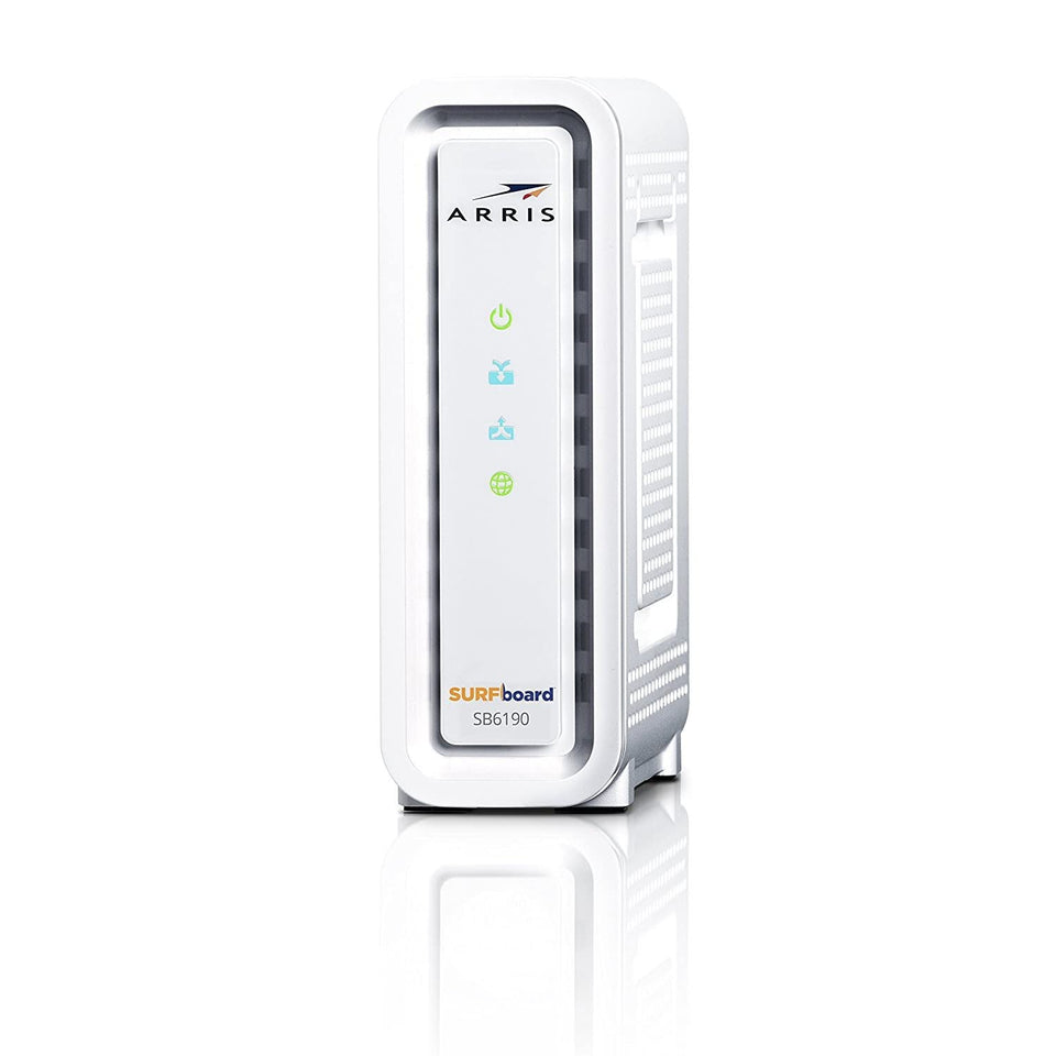 ARRIS Surfboard SB6190 front view compact wired modem for home internet