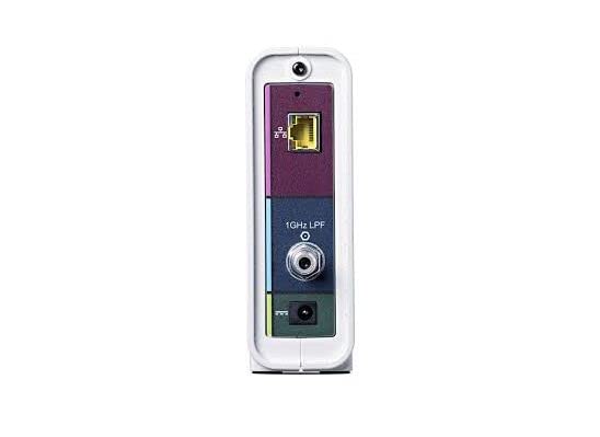 ARRIS Surfboard SB6190 rear ports showing the Ethernet connection for router setup