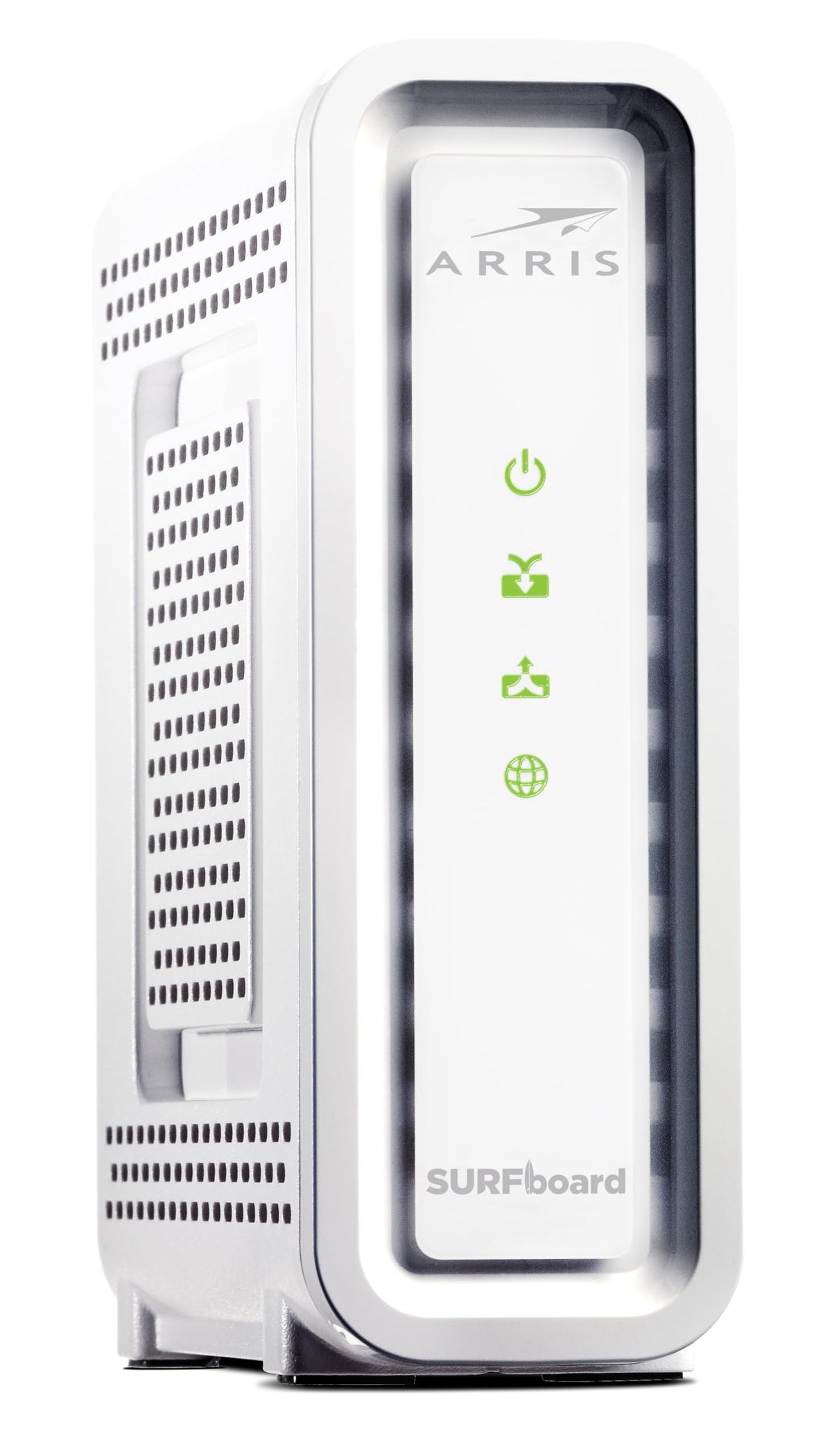 ARRIS SB8200 easy setup image illustrates plug-in and activation steps.