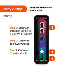 ARRIS SURFboard SBG10 setup shown via the SURFboard Central app for easy activation.