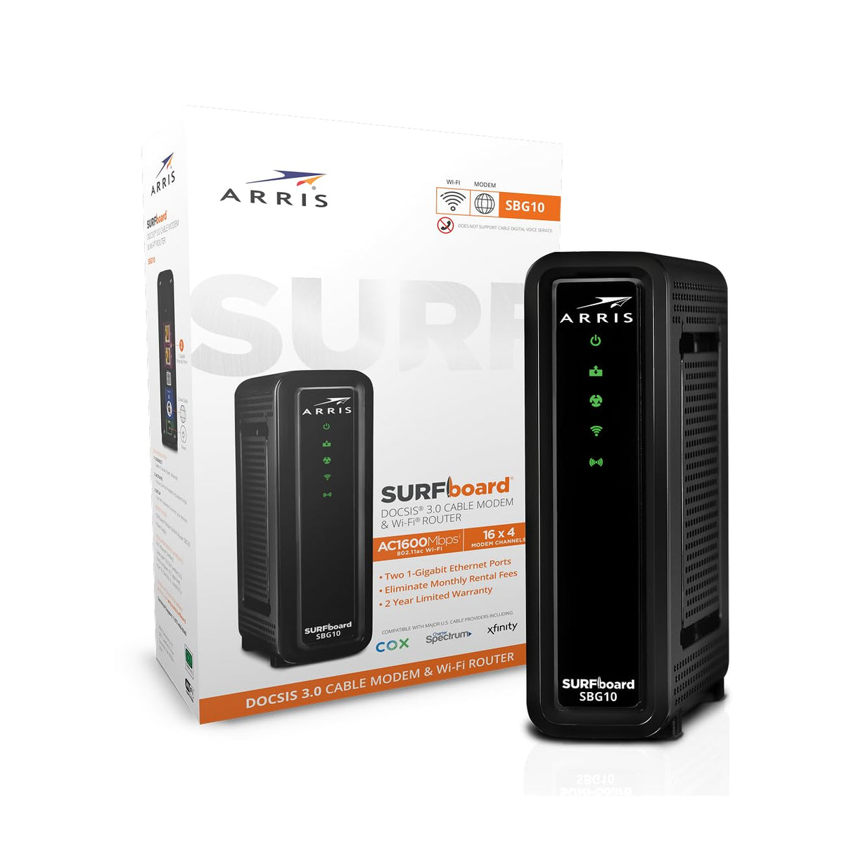 ARRIS SURFboard SBG10 router delivers strong Wi‑Fi coverage across multiple rooms.