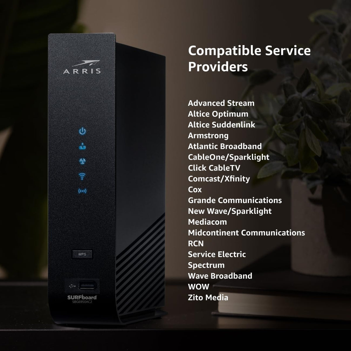 ARRIS Surfboard SBG6950AC2 provider approval badge indicating compatibility
