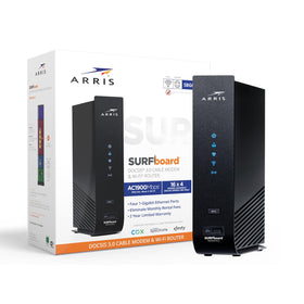 ARRIS Surfboard SBG6950AC2 back panel with four Gigabit Ethernet ports for wired devices