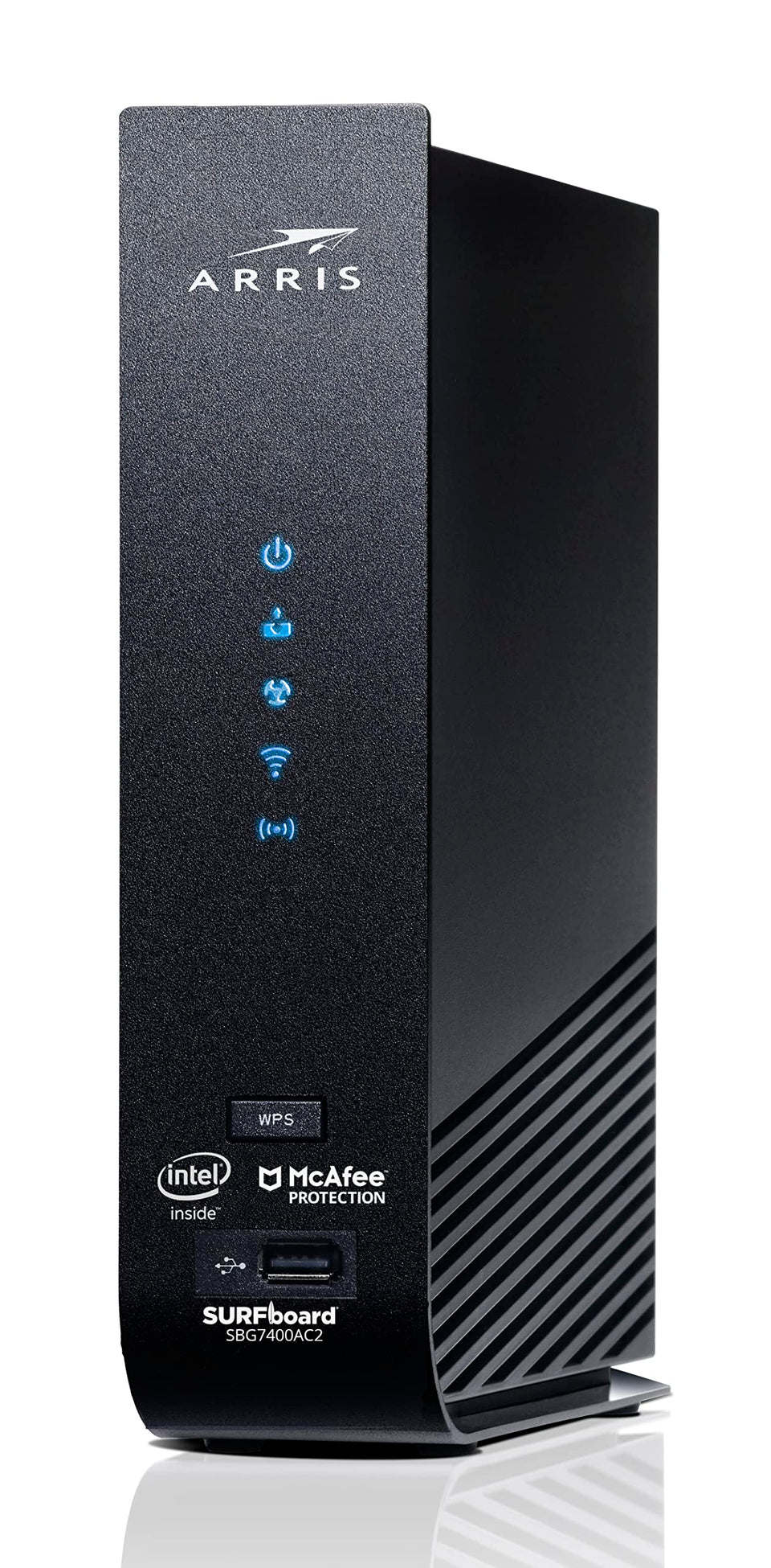 Commscope ARRIS Surfboard SBG7400AC2-RB front view for high-speed home networking