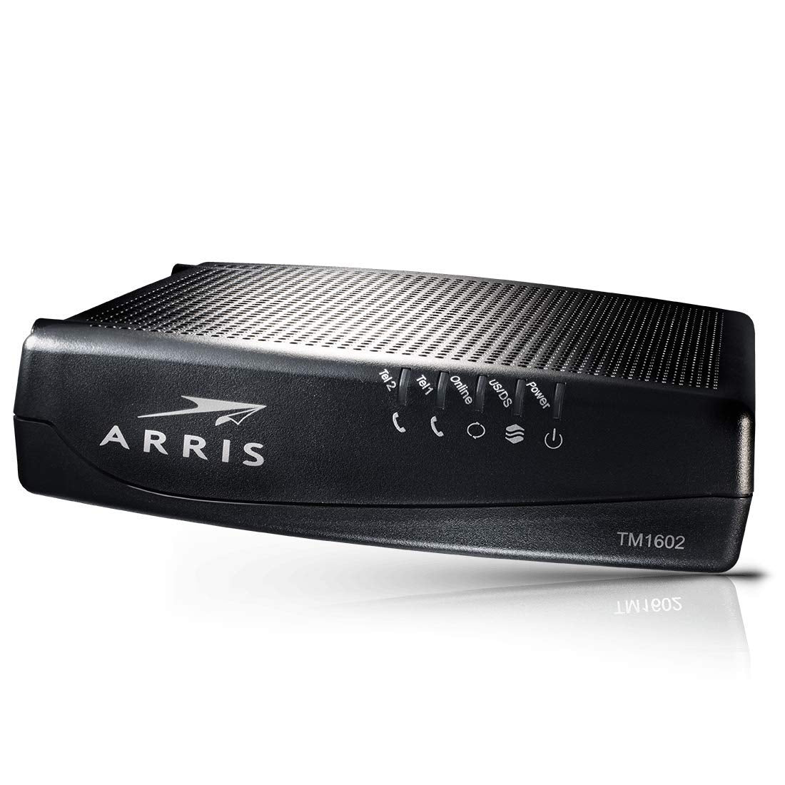 ARRIS TM1602A front panel showing LED status for easy monitoring and reliability
