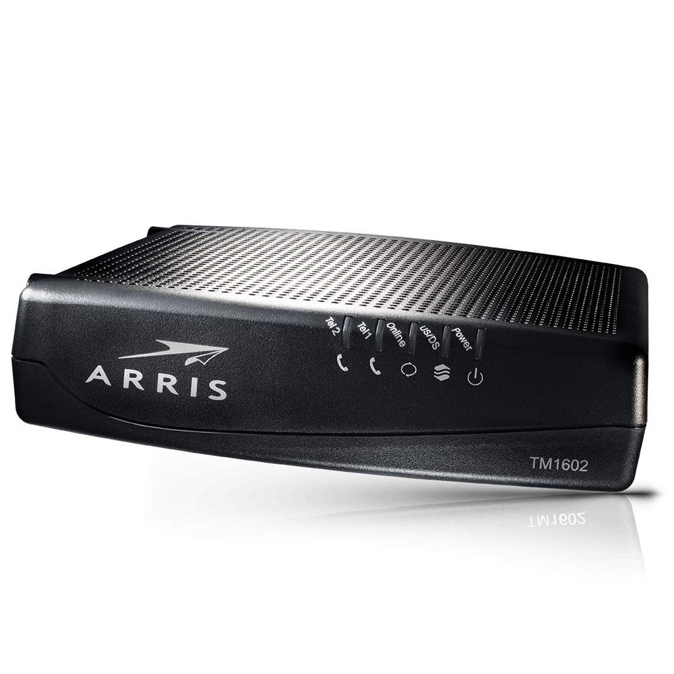 ARRIS TM1602A front panel showing LED status for easy monitoring and reliability