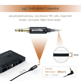 Arsvita durable TPE cable resists tangling for everyday use